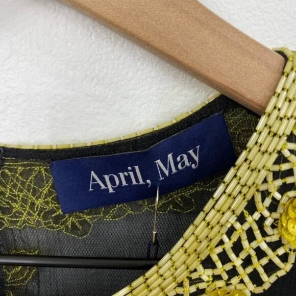 **SOLD** *Stunning* April, May Boho Vintage Beaded Fringe Top Sz Small **SOLD** - Picture 4 of 6